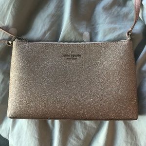 Cross over Kate spade Rose Gold/pink sparkly bag.